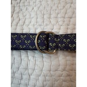 Small (30 to 32) Sero belt navy tennis rackets double D-rings